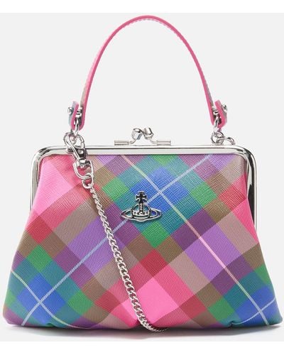 Vivienne Westwood Printed Faux Leather Granny Frame Purse - Pink