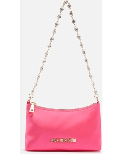 Love Moschino Satin Shoulder Bag - Pink
