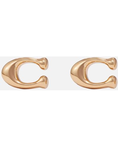 COACH Bubble C Gold-tone Earrings - Metallic