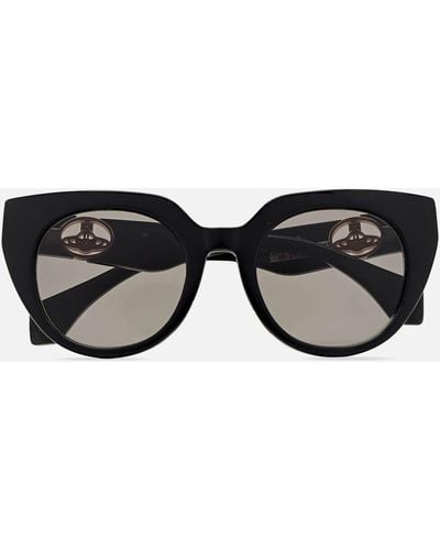 Vivienne Westwood Bridgette Cat Eye Acetate Sunglasses - Black