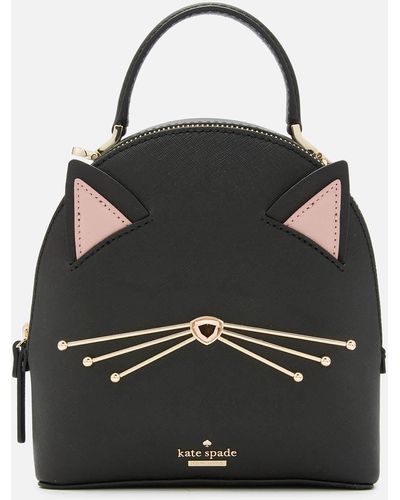 Kate Spade Cats Meow - Binx Leather Backpack - Black