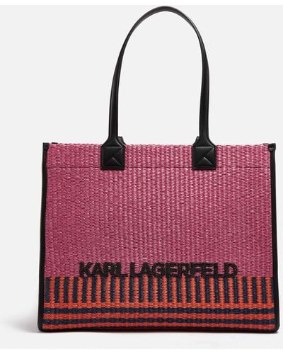 Karl Lagerfeld K/skuare Large Raffia Tote Bag - Multicolour