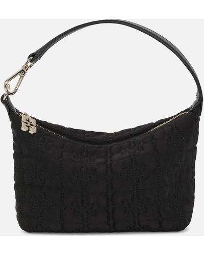 Ganni Butterfly Small Satin Pouch - Black