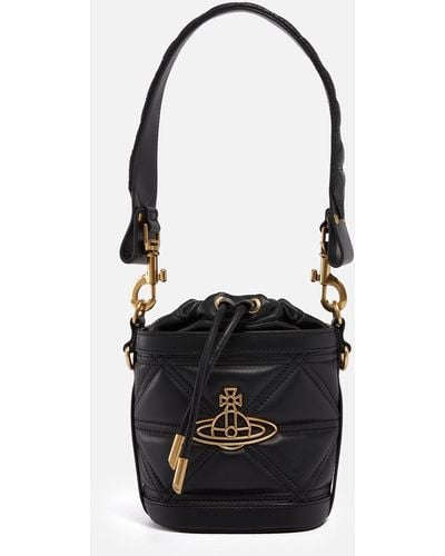 Vivienne Westwood Kitty Small Leather Bucket Bag - Black