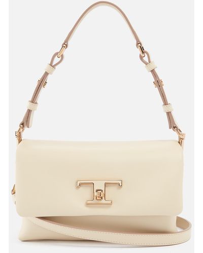 Tod's Soft T Timeless Mini Leather Bag - Natural