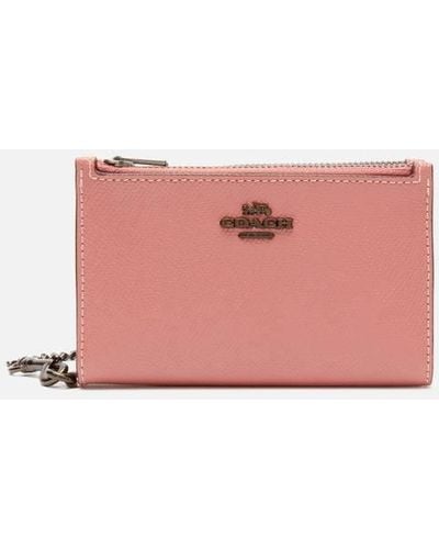 COACH Colorblock Leather Zip Chain Card Case - Multicolour