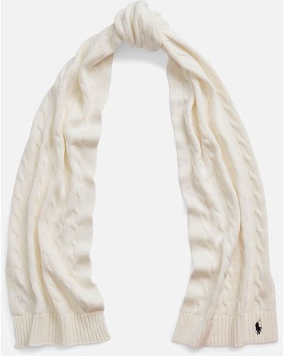 Polo Ralph Lauren Cable Knit Scarf - White