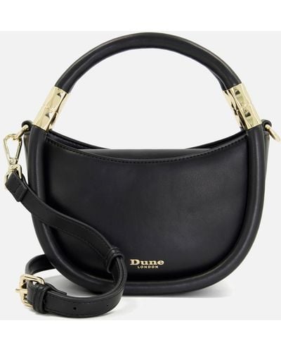Dune London Daphny Faux Leather Curved Bag - Black