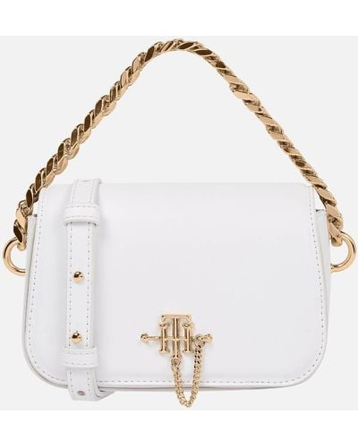 Tommy Hilfiger Th Chain Mini Crossover Corp Bag - White