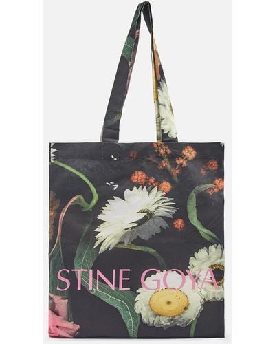 Stine Goya Rita Floral-print Canvas Tote Bag - Black