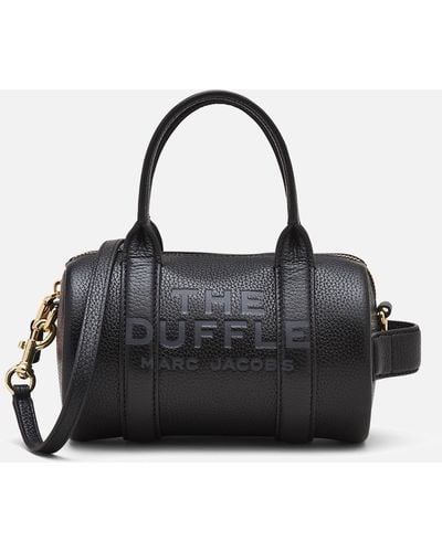Marc Jacobs The Mini Full-grained Leather Duffle Bag - Black