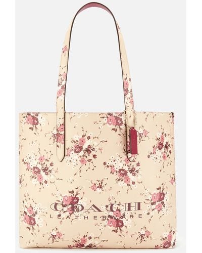 COACH Floral Print Tote Bag - Pink