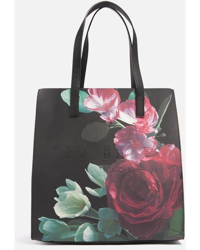 Ted Baker Papicon Paper Floral Icon Faux Leather Tote Bag - Blue