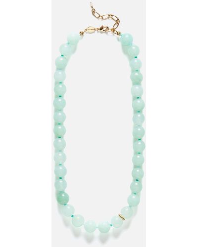 Anni Lu Ball 18-karat Gold-plated, Jade And Bead Necklace - Blue