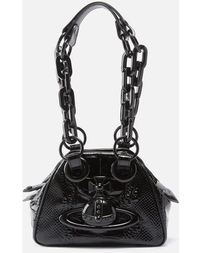 Vivienne Westwood Archive Patent Leather Chain Handbag - Black