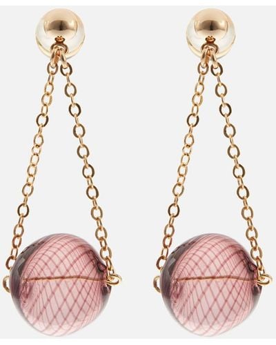 Shrimps Belle Gold-tone Bead Earrings - Pink
