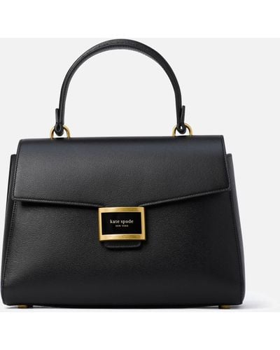 Kate Spade Katy Textured Leather Medium Top Handle Bag - Black
