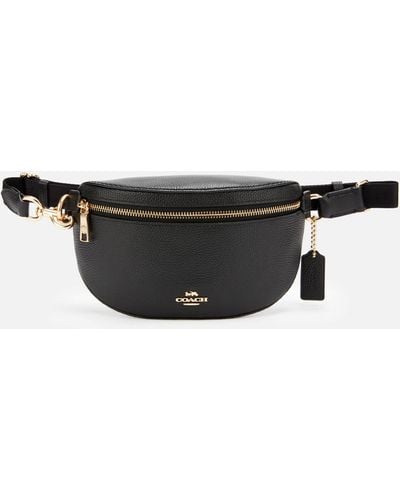 COACH Polished Pebble Belt Bag - Black