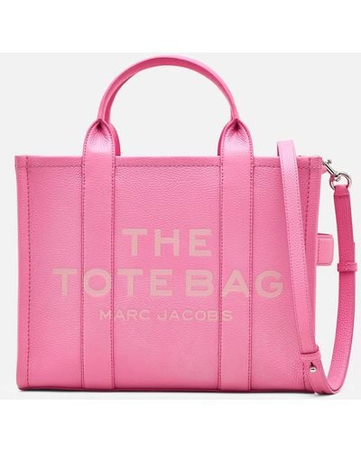 Marc Jacobs The Medium Full-grained Leather Tote Bag - Pink