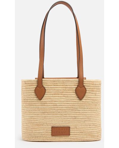 Strathberry The Raffia And Leather Basket Bag - Natural