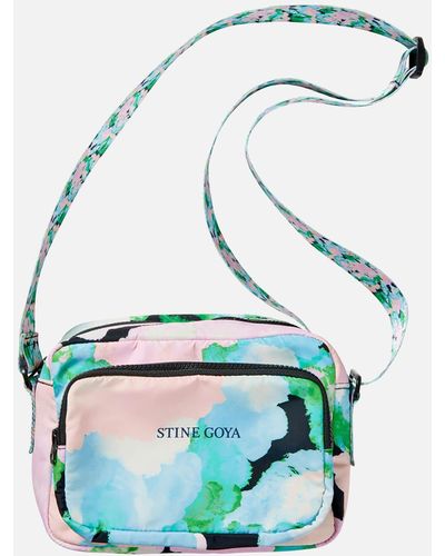 Stine Goya Lotta Floral-print Shell Cross-body Bag - Blue