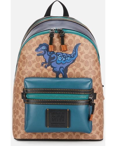 COACH Academy Backpack In Signature Canvas With Rexy By Zhu Jingyi - Multicolour