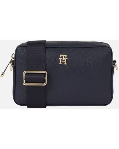 Tommy Hilfiger Th Essential Faux Leather Crossbody Bag - Blue