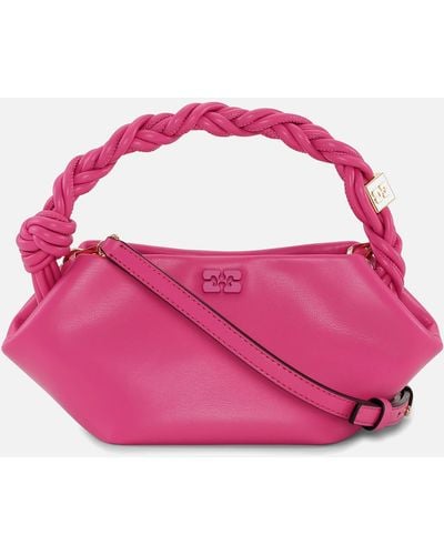 Ganni Bou Mini Leather-blend Top-handle Bag - Pink