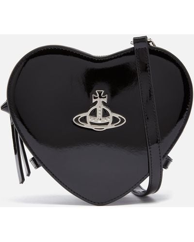 Vivienne Westwood Louise Heart Patent-leather Crossbody Bag - Black