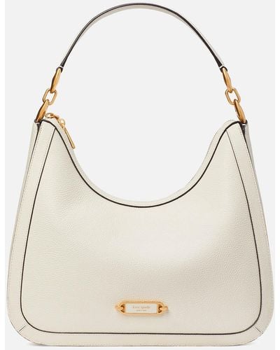KATE SPADE Roulette Pebbled Leather Hobo Bag For Women (Grey, OS)
