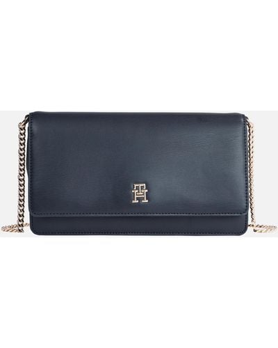 Tommy Hilfiger Refined Chain Faux Leather Crossbody Bag - Blue