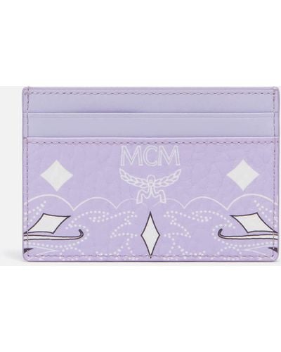 MCM Aren Mini Coated-canvas Card Case - Purple