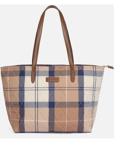 Barbour Wetherham Quilted Canvas Tote Bag - Blue