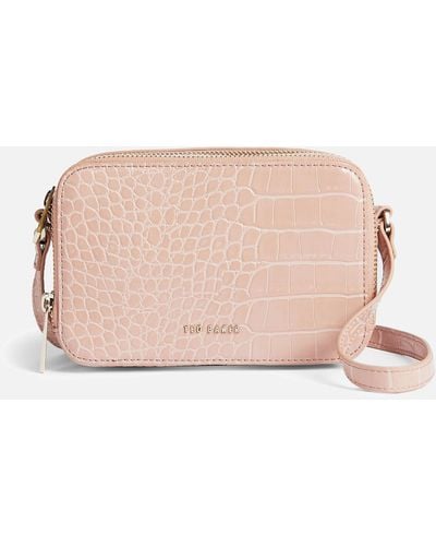 Ted Baker Stina Double Zip Faux Leather Mini Camera Bag - Pink