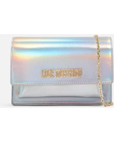Love Moschino Classic Chain Faux Leather Crossbody Bag - Blue
