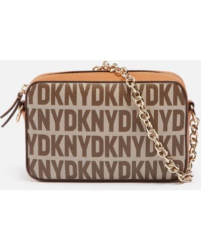 DKNY Seventh Avenue Small Faux Leather Camera Bag - Brown