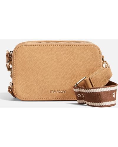 Ted Baker Stunna Pebble-grained Faux Leather Mini Camera Bag - Natural