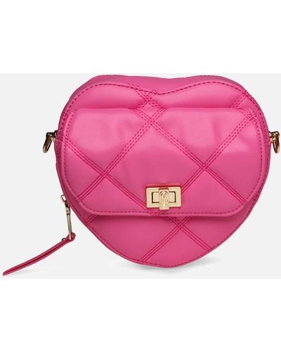 Steve Madden Bheart Quilted Faux Leather Crossbody Bag - Pink