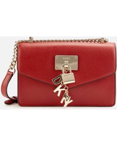 DKNY Elissa Small Shoulder Flap Bag - Red