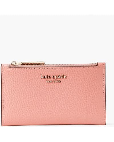 Kate Spade Spencer Saffiano Small Slim Bifold Wallet - Pink
