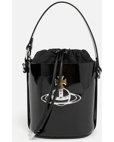 Vivienne Westwood Daisy Patent-leather Bucket Bag - Black