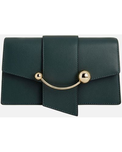 Strathberry Crescent Leather Shoulder Bag - Green