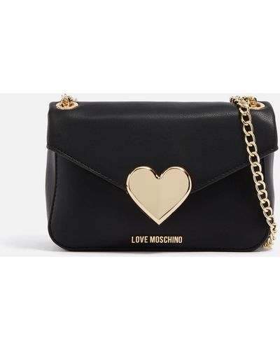 Love Moschino Gracious Faux Leather Crossbody Bag - Black