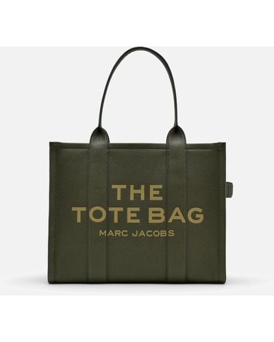 Marc Jacobs The Large Full-grained Leather Tote Bag - Green