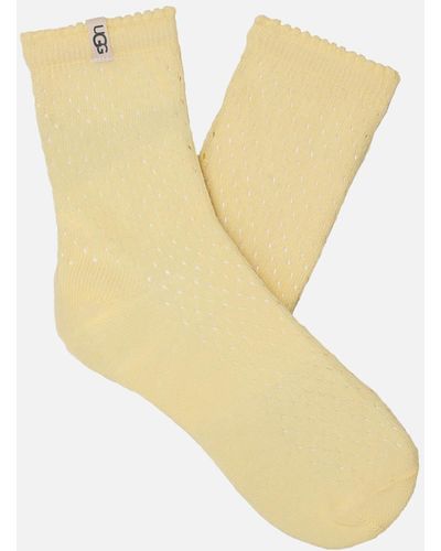 UGG Adabella Pointelle Cotton-Blend Jersey Quarter Sock - Gelb