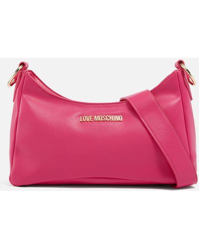 Love Moschino Pouch Charm Faux Leather Crossbody Bag - Pink
