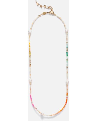 Anni Lu Rainbow Nomad Pearl And Bead Necklace - White