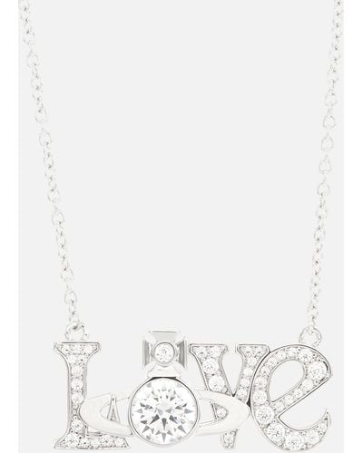 Vivienne Westwood Love Silver-tone Crystal Necklace - White