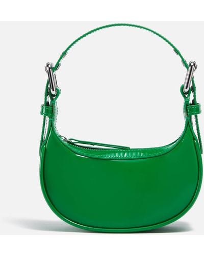 BY FAR Mini Soho Patent-leather Bag - Green