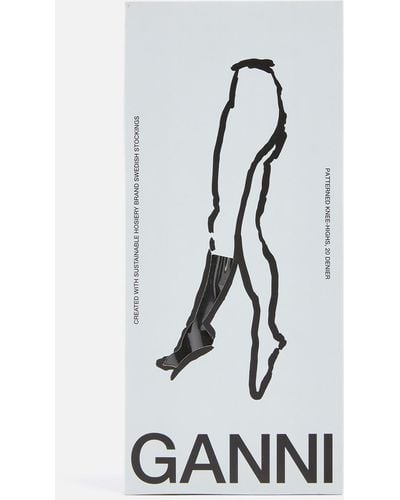 Ganni Butterfly Logo-jacquard Socks - Black